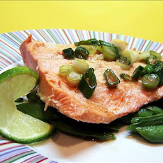 Steamed Salmon With Snow Peas