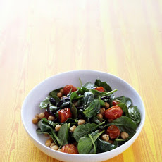 Wilted Spinach Salad with Chickpeas