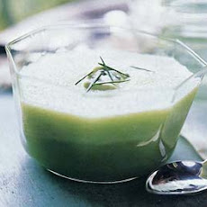 Cucumber Soup with Wasabi-Avocado Cream