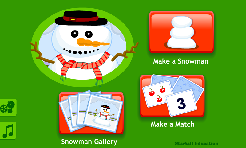 Android application Starfall Snowman screenshort