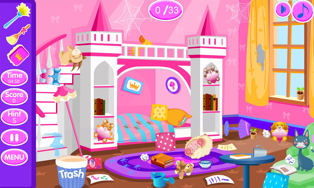 Android application Princess room cleanup screenshort