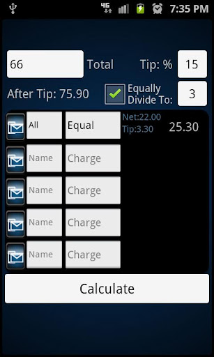 Bill Splitter and Tip Calc.