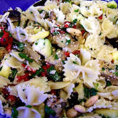 Grilled Zucchini , Eggplant With Lemon and Porter Pasta Salad