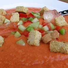 Iced Gazpacho With Homemade Garlic Croutons