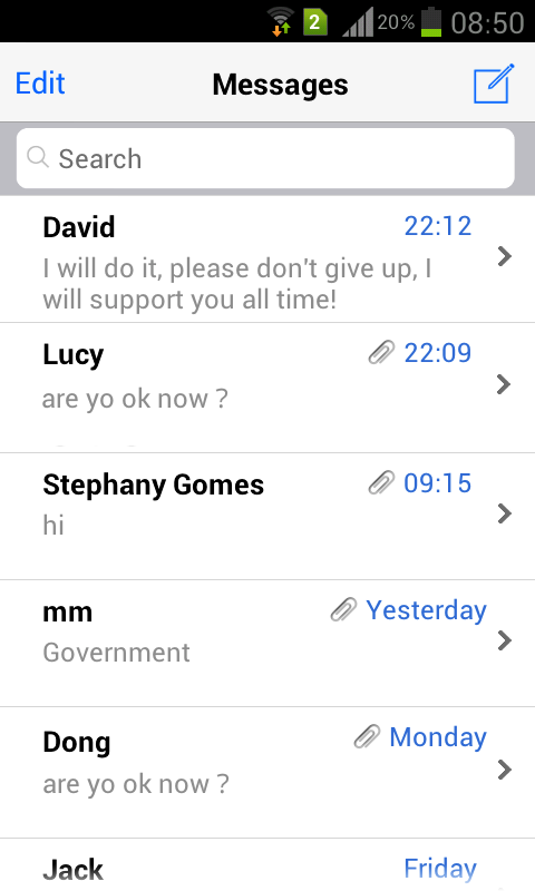 Android application Messaging+ L SMS, MMS screenshort