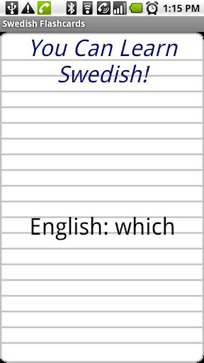 English to Swedish Flashcards