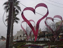 Highland Village Heart Sculptures