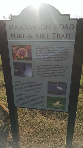 Malcomson Road Hike & Bike Trail Marker #3