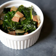 Beer and Bacon Braised Collard Greens