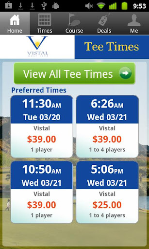 Vistal Golf Club Tee Times