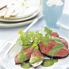 Grilled Flat Iron Steak with Chimichurri Sauce