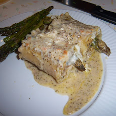 Creamy Pesto Tiger Shrimp and Asparagus Lasagna Bundles
