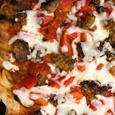 Roasted Pepper and Spicy Sausage Grilled Pizza Recipe