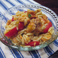 Tea Poached Salmon and Orzo Salad