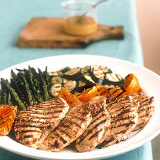 Grilled Orange Sesame Chicken and Vegetables