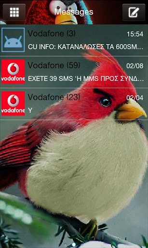 Go SMS Pro Angry BirdsR theme