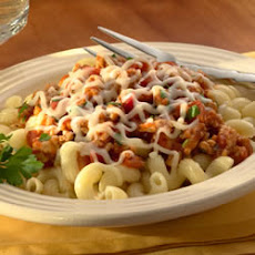 Cavatapi with Chicken Ragu, Mozzarella and Basil