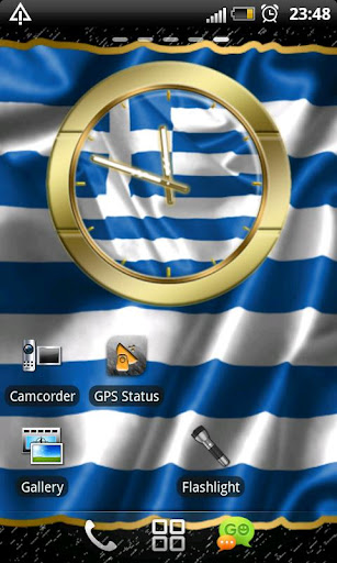 【免費個人化App】Greece flag clocks-APP點子