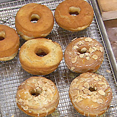 Orange Glazed Giant Donuts with Almonds