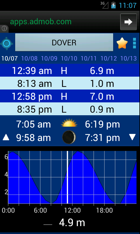 Android application UK Tides screenshort