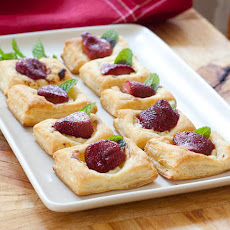 Roasted Strawberry Goat Cheese Squares