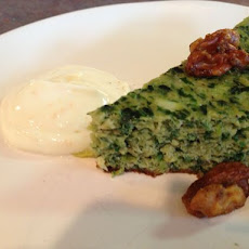 Persian Leek Frittata with Yogurt Sauce and Curried Walnuts