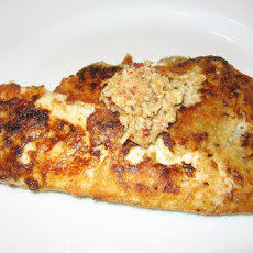 Artichoke Pesto Flounder With Asiago Crust