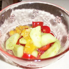 Orange Tomato Cucumber Salad With Orange and Maple Dressing