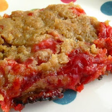 Strawberry Rhubarb White Chocolate Crisp