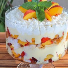 Tipsy Trifle with Peaches and Cream