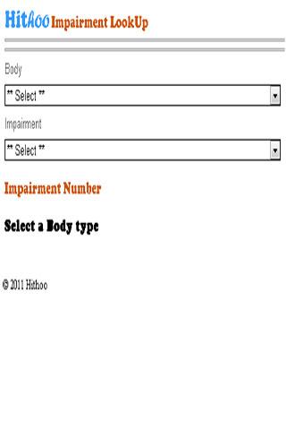 HitHoo Impairment LookUp