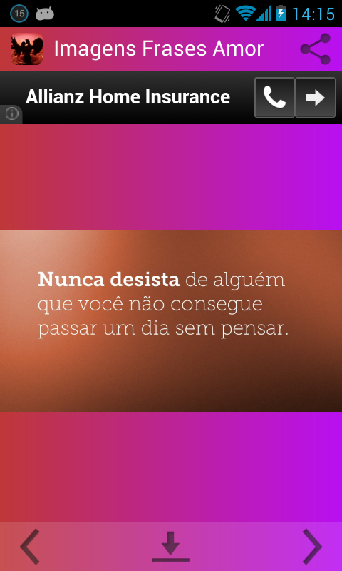 Android application Imagens Frases Amor Verdadeiro screenshort