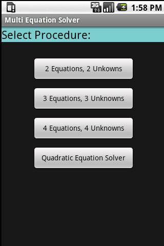 Multi Equation Solver