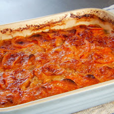 Scalloped Sweet Potatoes with Vidalia Onion and English Cheddar