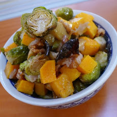 The Occasional Vegetarian's Roasted Brussels Sprouts, Butternut Squash, and Apple with Candied Walnuts