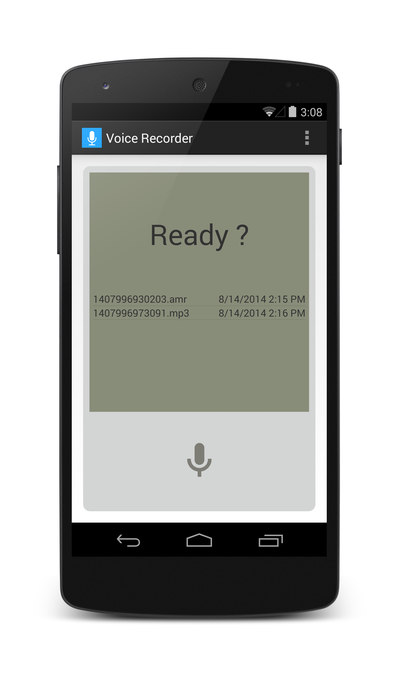 Android application Vorice recorder screenshort
