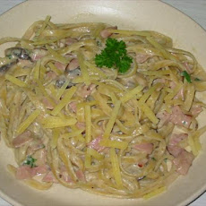 Low - Fat Fettuccine Carbonara for One