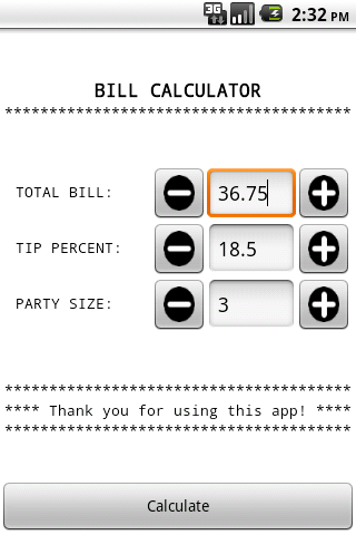 Bill Calculator