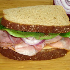 Ham and Spinach Sandwich With Raspberry