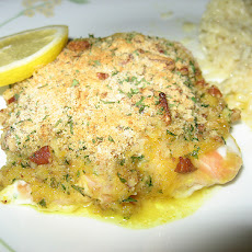 Baked Salmon With Zucchini and Dill Cream