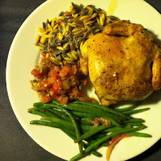 Cornish Game Hens with Honey-Mustard-Garlic-Cilantro Glaze