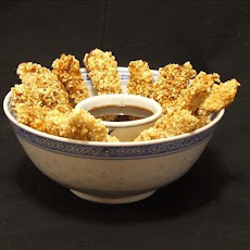 Sesame Pecan Chicken Tenders with Apricot Dipping Sauce