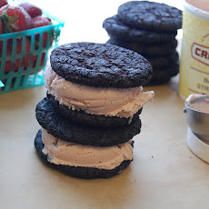 Balsamic Strawberry Ice Cream and Dark Chocolate Cookie Sandwiches