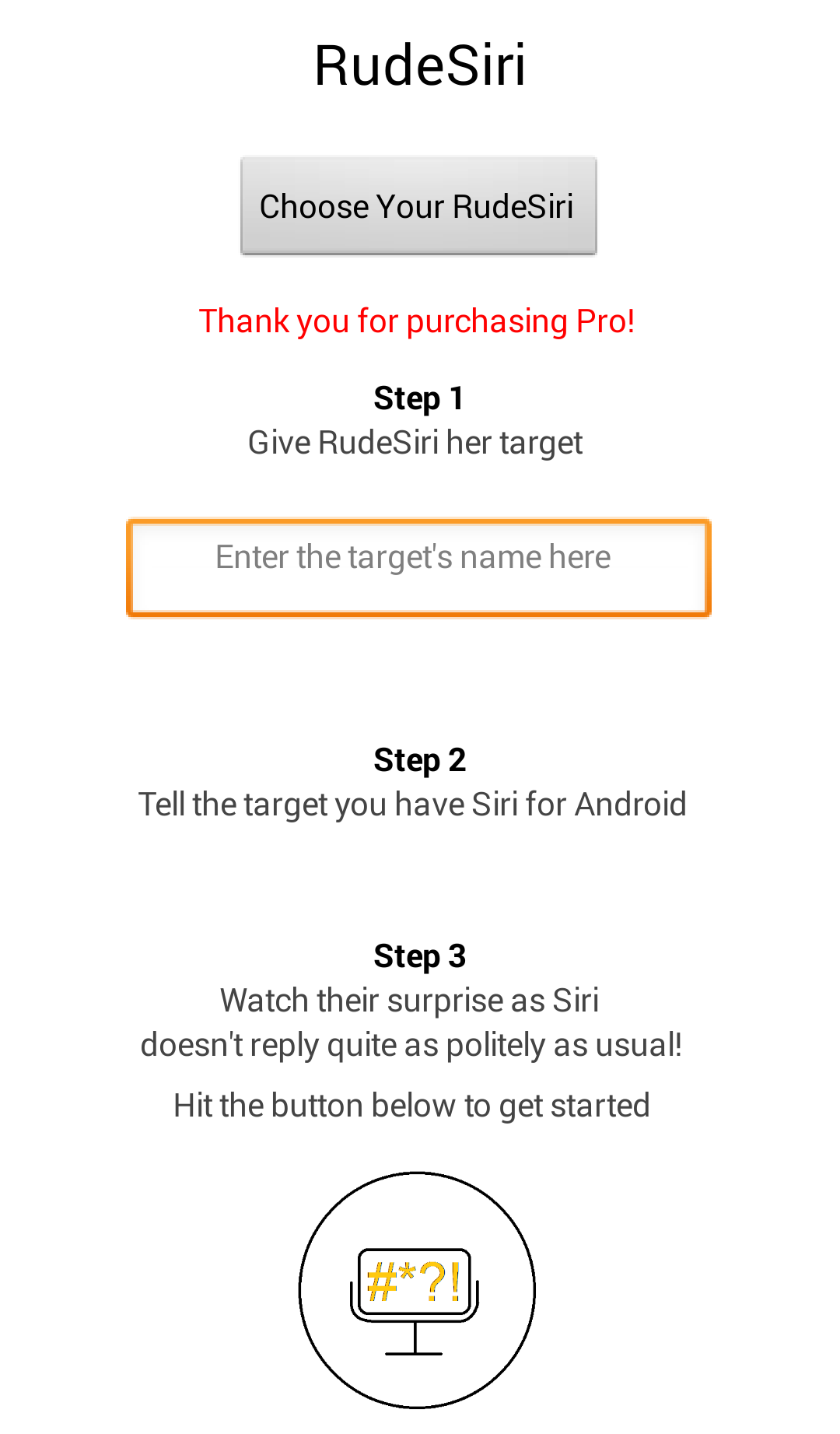 Android application RudeSiri Pro screenshort