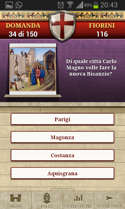 Android application Genius Quiz Middle Ages screenshort