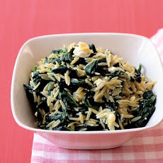 Spinach with Orzo and Feta