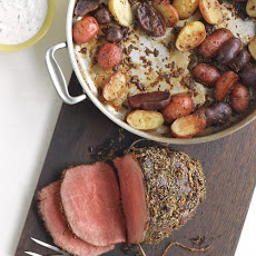 Rosemary-Garlic Roast Beef and Potatoes with Horseradish Sauce