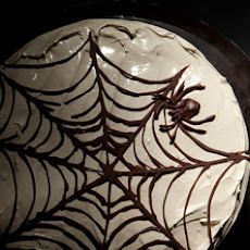 Devil's Food Cake with Chocolate Spiderweb