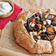 Tipsy Spiced Fruit Tart with Buttermilk Whipped Cream