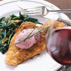 Sautéed Snapper on Wilted Spinach with Mulled Zinfandel Butter
